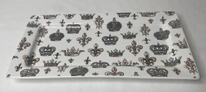 The Mardi Gras Collections Crowns Print Rectangle Platter 7" x 13.5"  2014 Roux - Picture 1 of 4