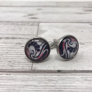 Cufflinks Black Red And White Pattern - Picture 1 of 3