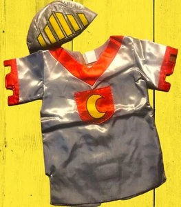 Costume/Halloween/Vestire Bambino Artigianale Ragazzi 2pz CAVALIERE Argento/Rosso~ETÀ: 3/6 anni - Foto 1 di 13