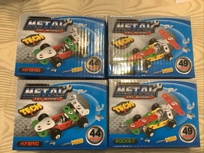 Metal Diy Model Race Cars Set Of 4 - Image 1 of 3