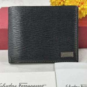 Salvatore Ferragamo Unisex Wallet Bifold Made in Italy Leather Black - Picture 1 of 9