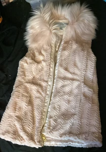 Marc New York Pink Faux Fur Vest Sleeveless Plush Jacket Size Extra Small - Picture 1 of 10