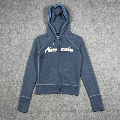 Abercrombie & Fitch Jacket Womens Medium-Large Hoodie Zip Up Blue 0945 - Image 1 of 4