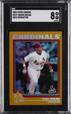 2004 TOPPS CHROME GOLD REFRACTOR #219 YADIER MOLINA SGC 8 - Image 1 of 2