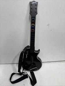 Xbox 360 Guitar Hero Les Paul Controller Black with Strap #G4 - Foto 1 di 4