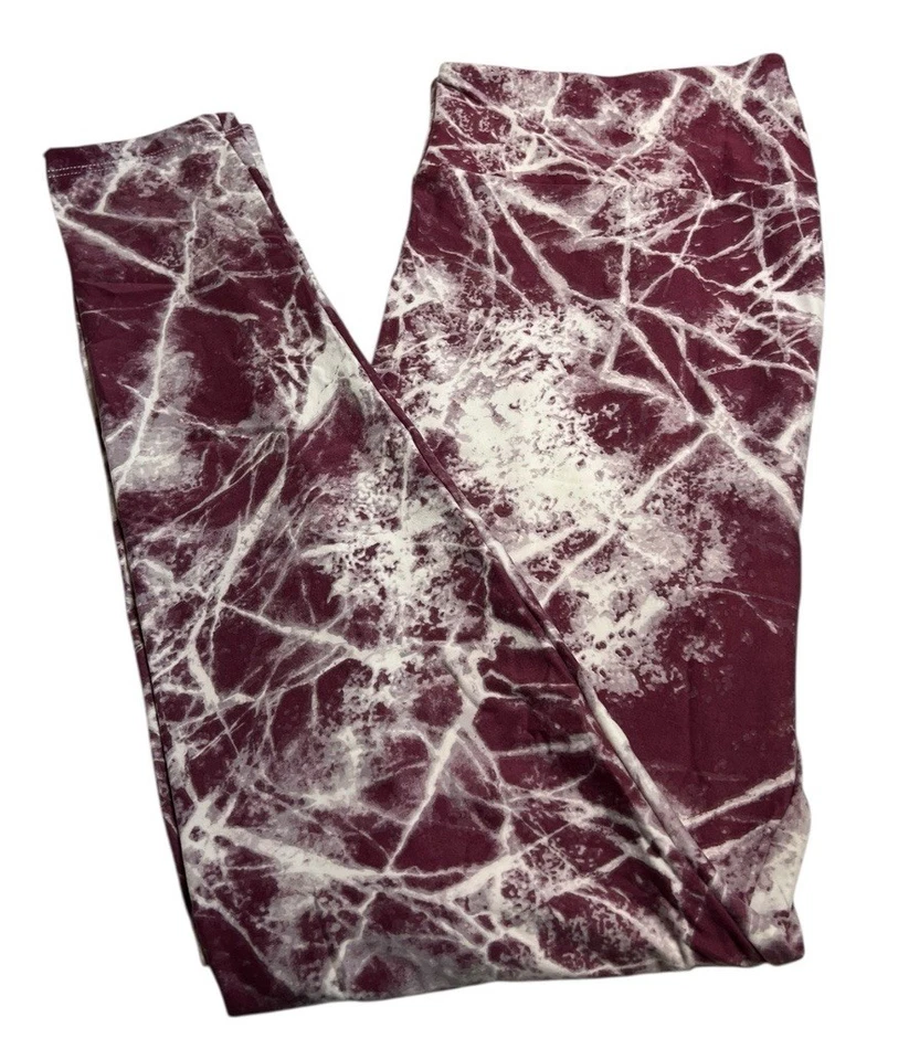 LuLaRoe Leggings TC Tall Curvy MAUVE PINK  Snow Ice Lightening Glass Modern Fun - Image 1 of 4
