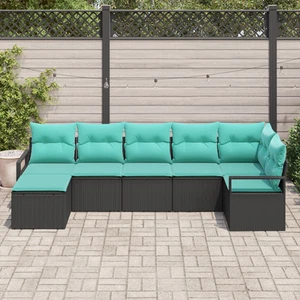 Garden Sofa Set Poly Rattan and Powder-Coated Steel Outdoor Furniture vidaXL - Picture 1 of 14