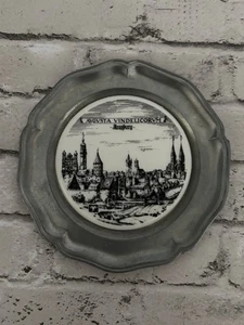Plato pequeño colgante de pared vintage alemán Avgvsta Vindelicorvm Augburg peltre - Imagen 1 de 3