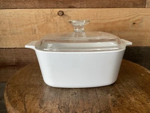 VTG Corning Ware A-1-1/2-B - ALL WHITE - Casserole Dish w/lid - 1.5 Liter - Picture 1 of 12