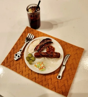 1:6 Scale Texas BBQ Brisket Food Barbie Fashion Doll Miniature Accessories Tea - Image 1 of 3