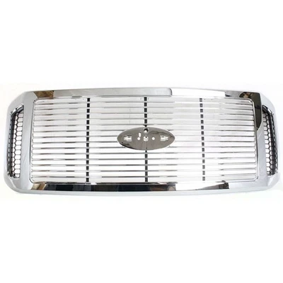 Grille For 2006-2007 Ford F-250 Super Duty F-350 Super Duty Chrome Plastic - Image 1 of 4
