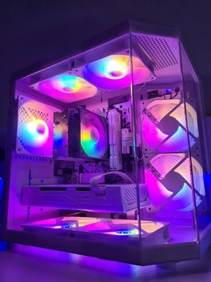 **ALL WHITE GAMING PC - I5-12400F - 16GB RAM - 1TB M.2 SSD + 1TB HD - AMD RX580* - Image 1 of 4