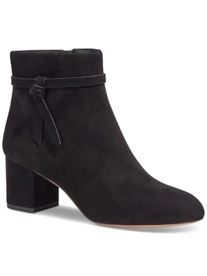 Женские кожаные ботильоны KATE SPADE NEW YORK с черным ремешком узелковый блочный каблук 6 B - Изображение 1 из 4