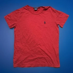 Polo Ralph Lauren Boys Classic Cotton Logo Crew Neck T-shirt Red Kids Large - Picture 1 of 3