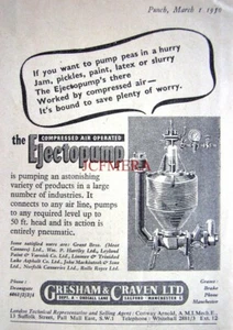 Gresham & Craven Compressed Air Operated 'EJECTOPUMP' Advert : Small 1950 Print - Picture 1 of 1