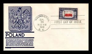 US COVER POLAND OVERRUN COUNTRIES FDC SCOTT 909 ANDERSON CACHET UNSEALED