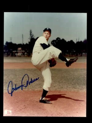 Foto autógrafa 8x10 firmada a mano por Johnny Podres Brooklyn Dodgers Foto 1 de 2