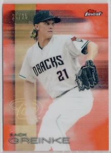24/25 Zack Greinke Diamondbacks Royals 2016 Topps Finest Orange REF Refractor SP - Picture 1 of 2