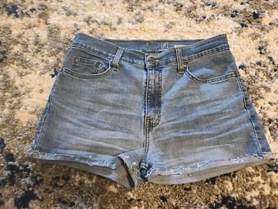 Pantalones cortos de jean George Cutoff azules para mujer talla 30 Foto 1 de 4