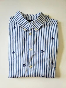 Polo Ralph Lauren Big Boys Skull Poplin Long Sleeve Shirt Sz S (8) - NWT - Picture 1 of 1