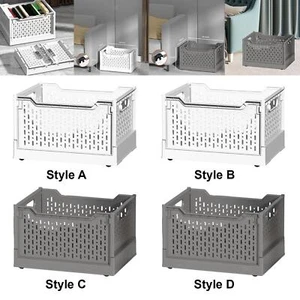 Collapsible Storage Bin Foldable Storage Box with Wheels Organizer Stacking - Picture 1 of 29