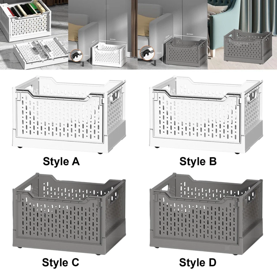 Collapsible Storage Bin Foldable Storage Box with Wheels Organizer Stacking - Image 1 of 1