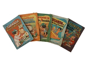 Pinocchio Lot of 5 Vintage 1950s Argentina Mini Children's Books in Spanish   - Picture 1 of 15