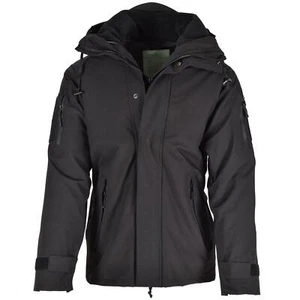 Mil-Tec brand Parka w winter liner warm Black jacket waterproof Men Rain Gear - Picture 1 of 11