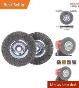 6 Inch Wire Wheel Coarse Crimped Carbon Steel for Bench Grinder 2PCS - Picture 1 of 7