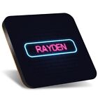 1x Square Coaster 12cm Neon Sign Design Rayden Name #352401