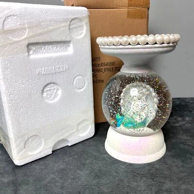 Candelabro globo de agua sirena Bath & Body Works 3 mechas pedestal blanco nuevo en caja Foto 1 de 4