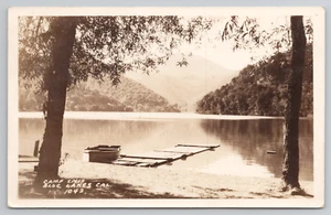 RPPC Blue Lakes CA California Camp Inis Advertising Postcard Lake Boat Dock - Picture 1 of 4