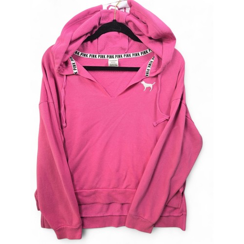 UNDERCOVER ROSA Victoria's Secret Felpa con Cappuccio Scollo a V Pullover Felpa Comoda Casual M