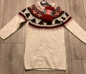 VESTIDO JUMPER DE DISEÑO FESTIVO PARA NIÑAS TU CON MEDIAS NUEVO CON ETIQUETAS 4-5 AÑOS NAVIDAD - Imagen 1 de 12