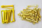 Lot of 26 Curling Rods Yellow Plastic Hair Rollers Swing Arm Styling Tools