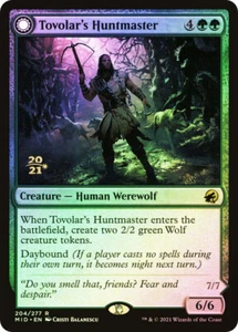 MTG FOIL Tovolar's Huntmaster Tovolars Packleader Prerelease Innistrad Midnight - Foto 1 di 1