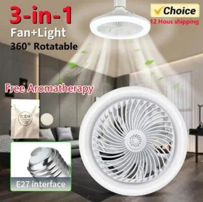 Rotatable 3in1 Ceiling Fan with Remote Control Lighting Lamp E27 - Image 1 of 4