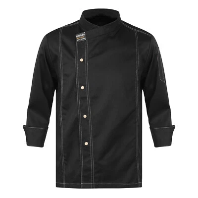 Mens Women Kitchen Work Uniform Chef Coat Cook Jacket Hotel Restaurant Shirt Top - Image 1 of 2