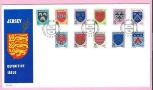 JERSEY Post 1981 FDC - DEFINITIVE ISSUE - 11 Values to 10p - Special Handstamp - Picture 1 of 2