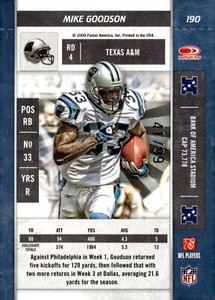 2009 Playoff Contenders Playoff Ticket Football Card #190 Mike Goodson /99