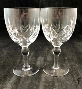 Pair of Stuart Regent Water Goblets England Crystal Glass 6 3/8 Inches GREAT - Picture 1 of 6