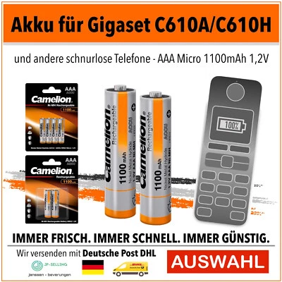 Camelion Akku 1,2V 1100mAh Micro AAA HR03 NiMH 1,2 V Gigaset C610A C610H - Bild 1 von 4