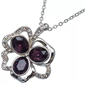 9.08 Ct Oval Cut Style Shape Purple Amethyst CZ 18K White Gold Plated Pendant - Picture 1 of 3