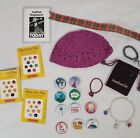 18" American Girl Doll AGOT 2001 School Accessories Pink Hat, Bracelet, Pins Set