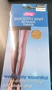 Silky Smooth Knit Seamer Tights One Size. Natural Colour - Picture 1 of 1