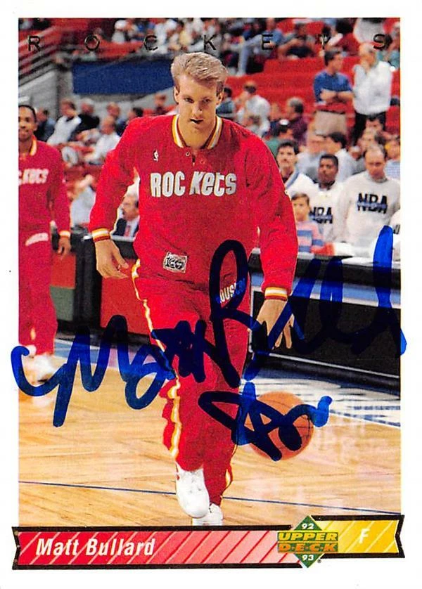 Matt Bullard autographed Basketball Card (Houston Rockets) 1992 Upper Deck #99 - Image 1 of 1