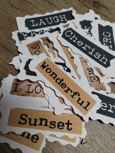 WORDS and PHRASES Ephemera 25 Pcs For Junk Journal Cards Scrapbook RANDOM PICK - Picture 1 of 1