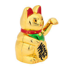 Winkekatze Glückskatze Gold matt Maneki Neko winkende Katze Glücksbringer Deko