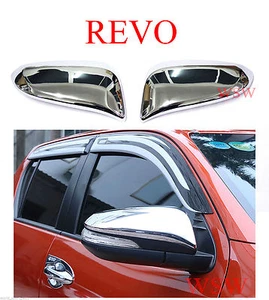 CHROME SIDE DOOR MIRROR COVERS FOR TOYOTA HILUX REVO SR5 M70 FORTUNER 2015-2017 - Picture 1 of 9