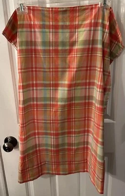 Pottery Barn naranja (coral), verde a cuadros farsa de algodón estándar ¡EXCELENTE ESTADO USADO! Foto 1 de 4